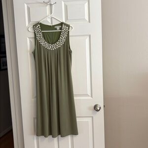 Peter Nygard olive green dress, size 8